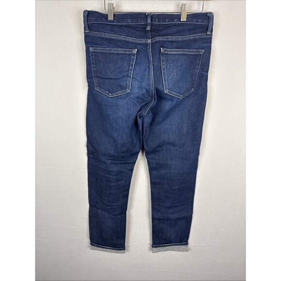 Uniqlo Selvedge Jeans 32x31 Slim Straight Kaihara Raw Denim Dark Wash Mens - Picture 5 of 8